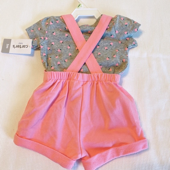 Baby Girl Carter’s 2 pieces Summer set pink and gray size 3 months - Picture 2 of 10